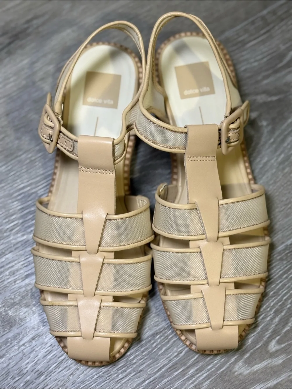 NWOT Dolce Vita Holis Praline Mesh Fisherman Sandals Size 8
